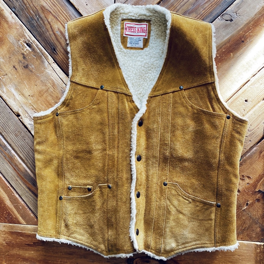 Vintage Suede and Sherpa Vest